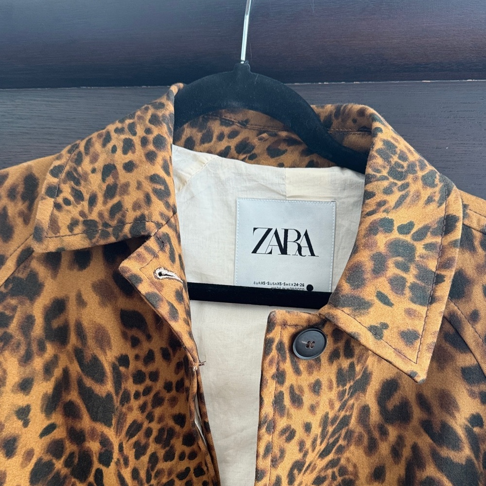 Zara Women's Leopard Duster Coat Zara Collection - Picture 4 of 8